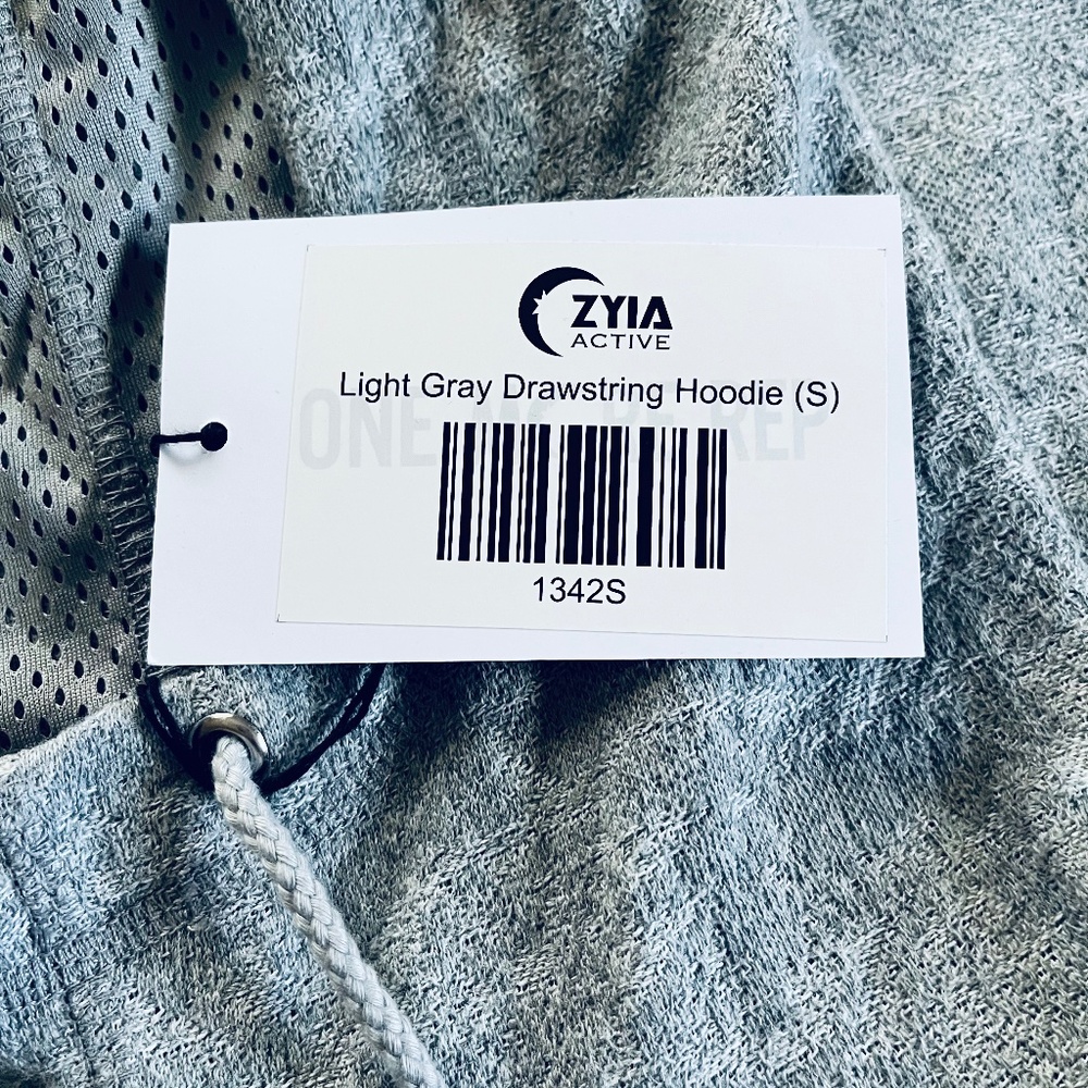 ZYIA Light Gray Drawstring Hoodie - NWT - Size Small